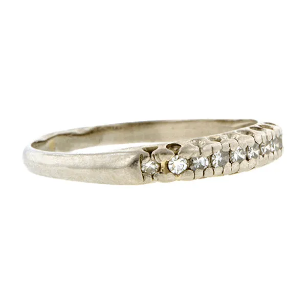 Vintage Diamond Wedding Band Ring, Platinum Size 8.5