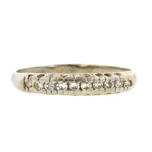 Vintage Diamond Wedding Band Ring, Platinum Size 8.5