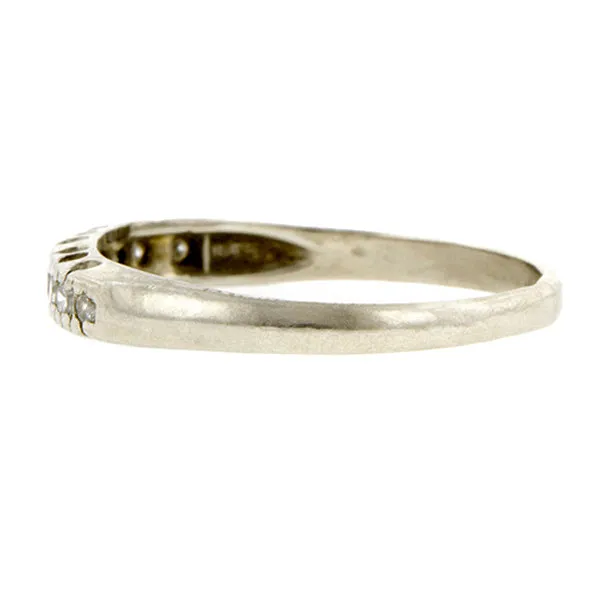 Vintage Diamond Wedding Band Ring, Platinum Size 8.5
