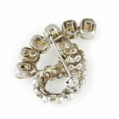 Vintage Rhinestone Cocktail Brooch Pin 1940S Large & Unique
