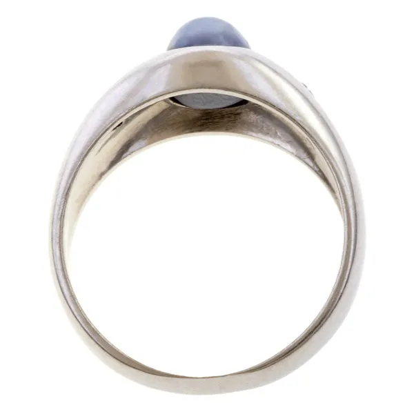Vintage Star Sapphire & Diamond Ring