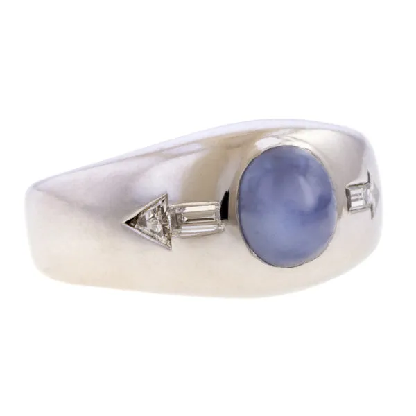 Vintage Star Sapphire & Diamond Ring