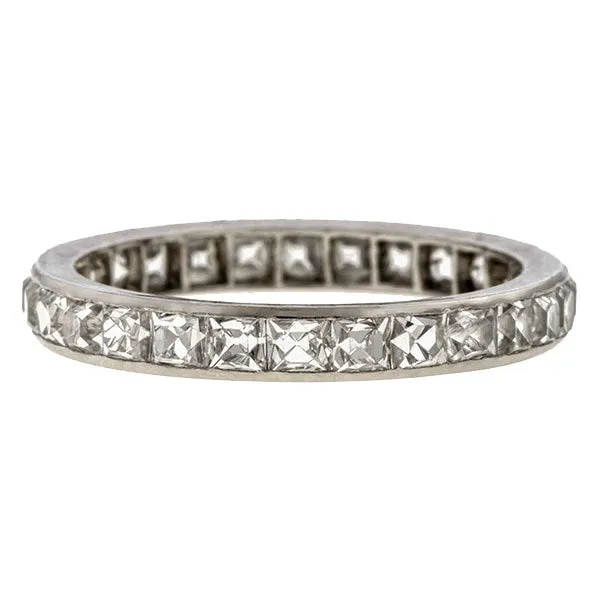Vintage Tiffany & Co French Cut Eternity Wedding Band, Platinum, Size 6 1/4
