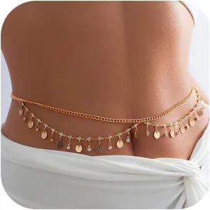 Waist Chain for Women Chain Belt Gold Waist Chain Gold Layered Belly Belt Boho Waist Beads Body Chain Body Chain Jewelry for Women