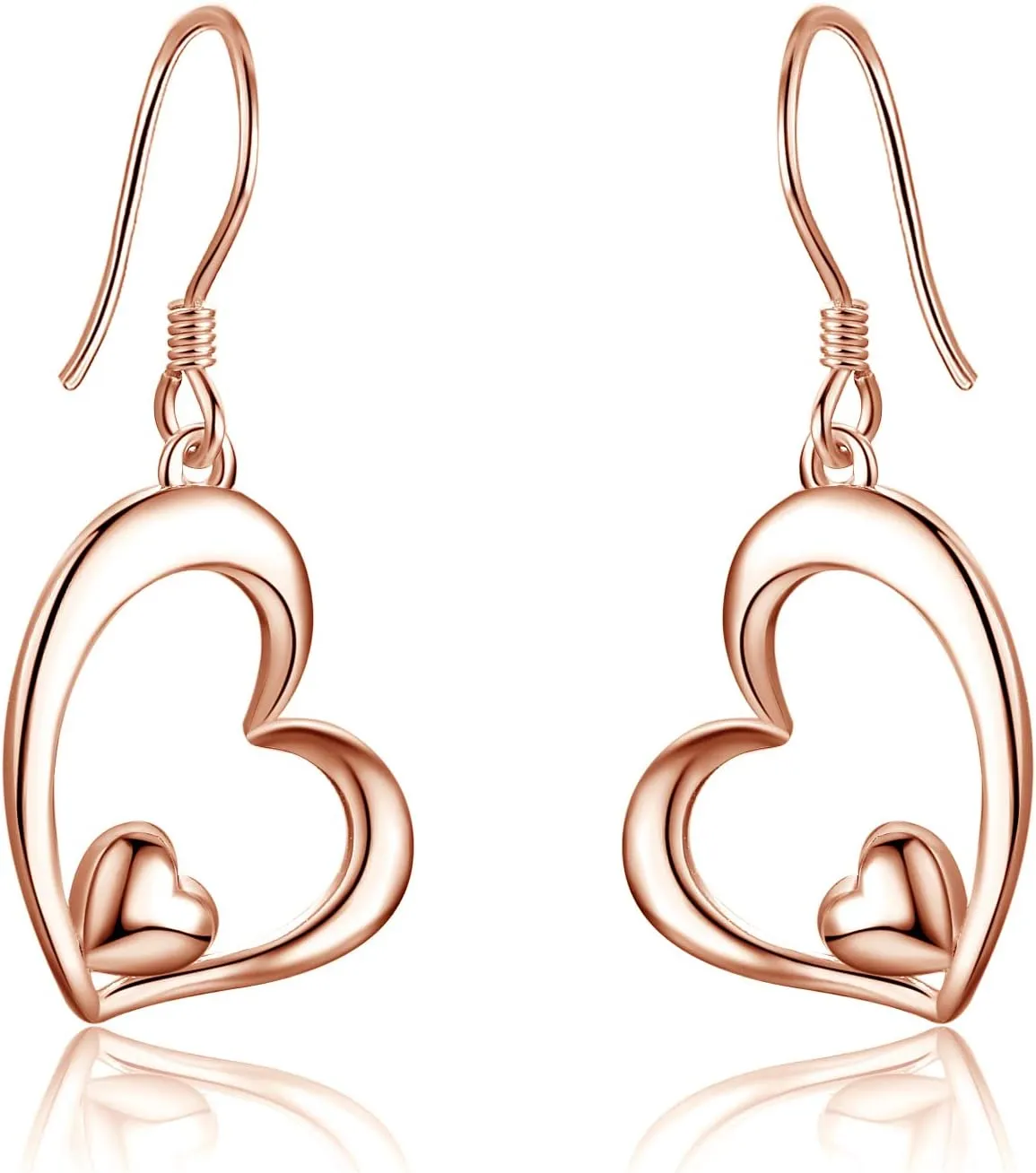 WINNICACA Heart Earrings for Women Sterling Silver Heart Dangle Drop Earrings Heart Jewely Heart Gifts for Birthday Anniversary Christmas Gifts