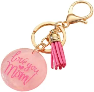 WJR Mother's Day Gift Resin Love Mom Key Chain Tassel Key Ring Unique Mom Keychains Accessory Birthday Jewelry Gifts