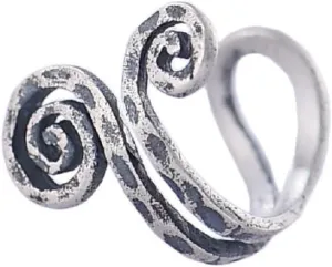 Women 10mm S925 Sterling Silver Single Nose Ring Ear Cuff Earring Clip Coiled 3 Ways to Wear