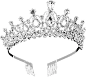 Women Kids Tiara Crowns with Comb Pins Imitation Crystal Glitter Rhinestone Headband Wedding Bridal Prom Party Jewelry Headpiece