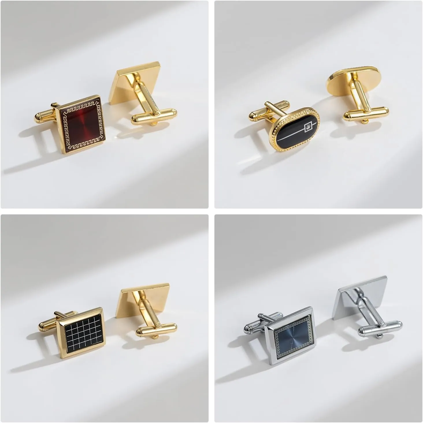 wynameleri Cufflinks Set 6 Pairs for Men, Business Formal Shirts Buttons Cuff Link Packed in Case