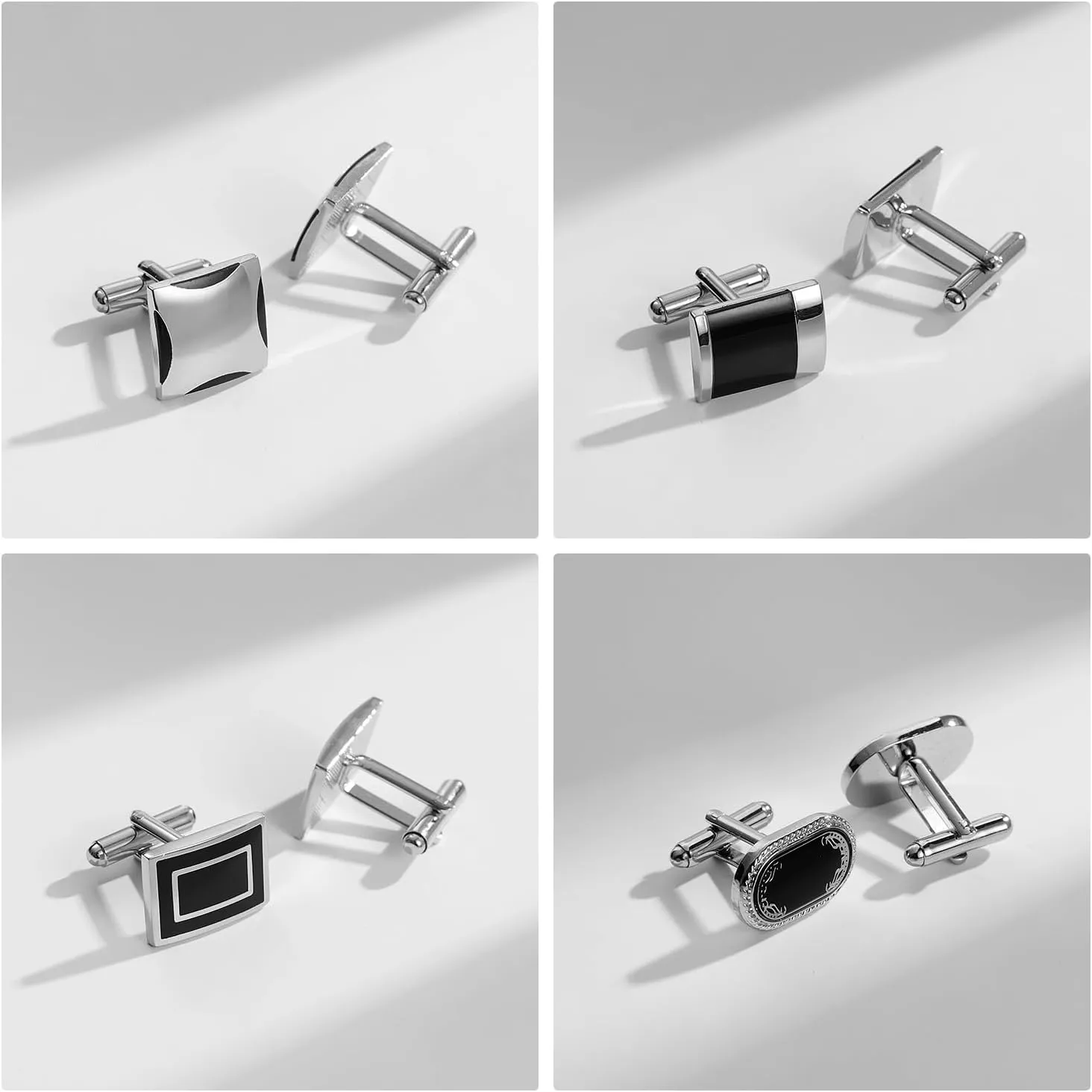 wynameleri Cufflinks Set 6 Pairs for Men, Business Formal Shirts Buttons Cuff Link Packed in Case