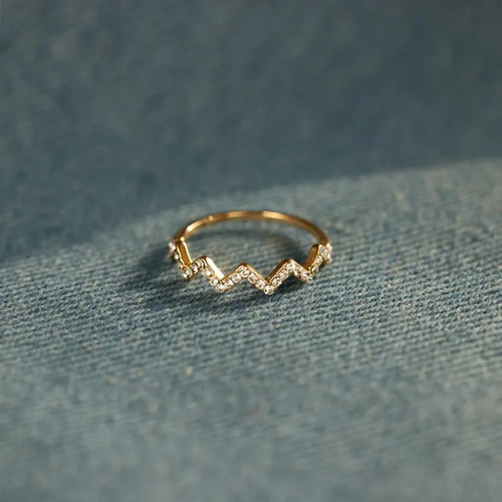 You're Never Alone Highs and Lows Ring, 925 Sterling Silver Rings Wave Stacking Ring, Highs and Lows Ring for Friend, Inspirational Ring Jewelry for Women