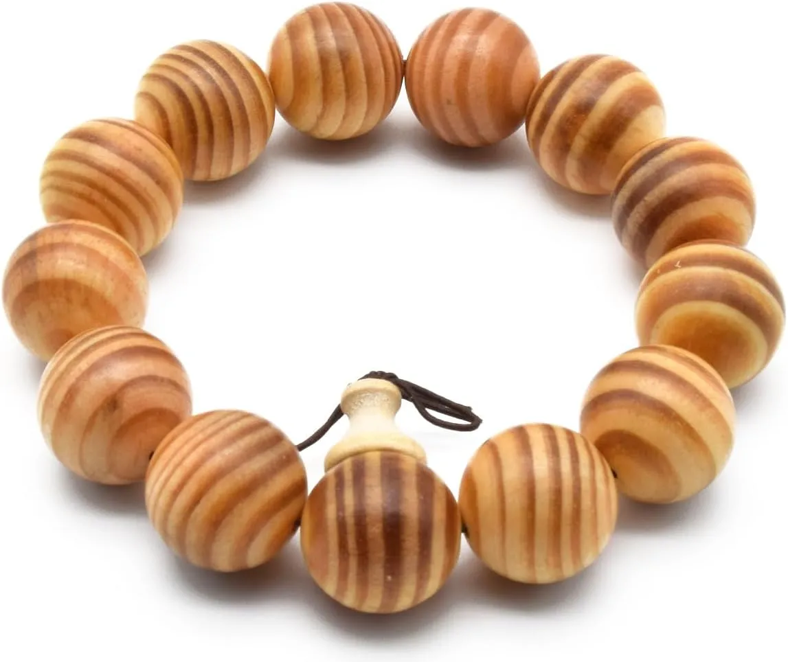 Zen Dear Unisex Natural Dammar Pine Wood Beads Tibetan Buddhist Mala Meditation Necklace Bracelet Bead