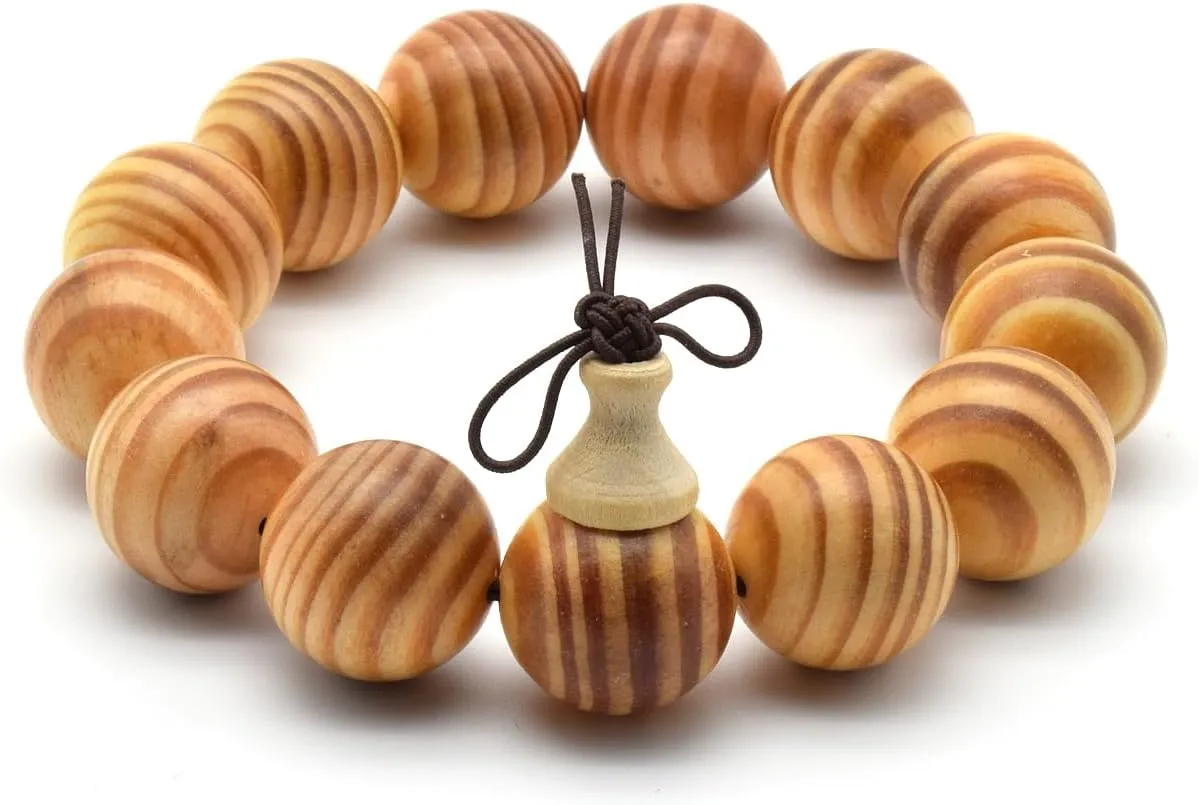 Zen Dear Unisex Natural Dammar Pine Wood Beads Tibetan Buddhist Mala Meditation Necklace Bracelet Bead