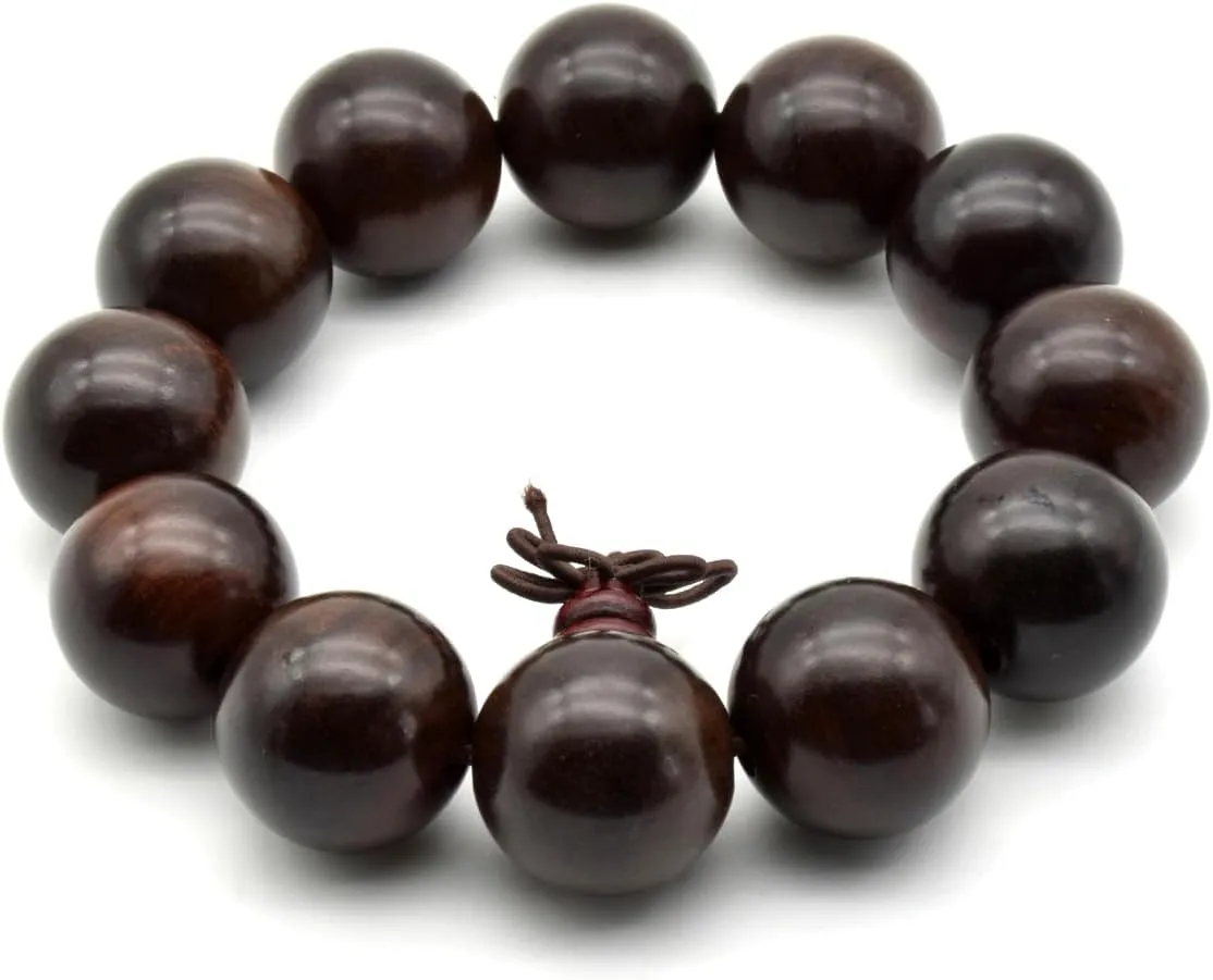 Zen Dear Unisex Natural Rosewood Prayer Beads Buddha Buddhist Prayer Meditation Mala Necklace Bracelet