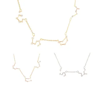 Zodiac Necklace, Personalized Star Sign Constellation Jewelry, Custom Mother's Day Gift for Women, Unique Jewelry for Her  ZCPN-M2