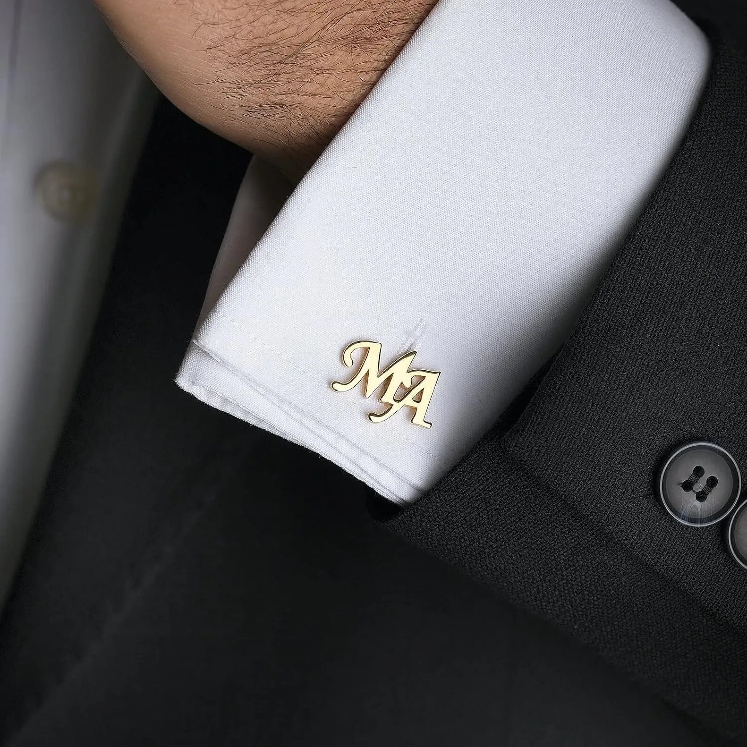 ZOROSY Personalized-Cufflinks-for-Men Custom Name Letter Cufflinks Custom Engraved Free cufflinks Set,Father's Day Gift for Men,Initials Cuff Links for Husband/Wedding Groom/Doctor/Lawyer