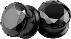 ZS Black CZ Stone Ear Gauges Stainless Steel Screw Plugs Tunnel Ear Expander Stretcher Piercing